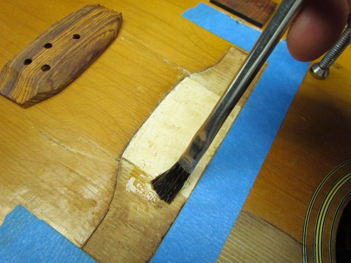 Gluing the New Bridge on the Martin D1228 Guitar (Finally!) Crawls