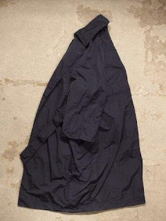 TOUJOURS "Oversized Wide Sleeve Wrap Coat in Navy High Count Pe/Silk Cloth"