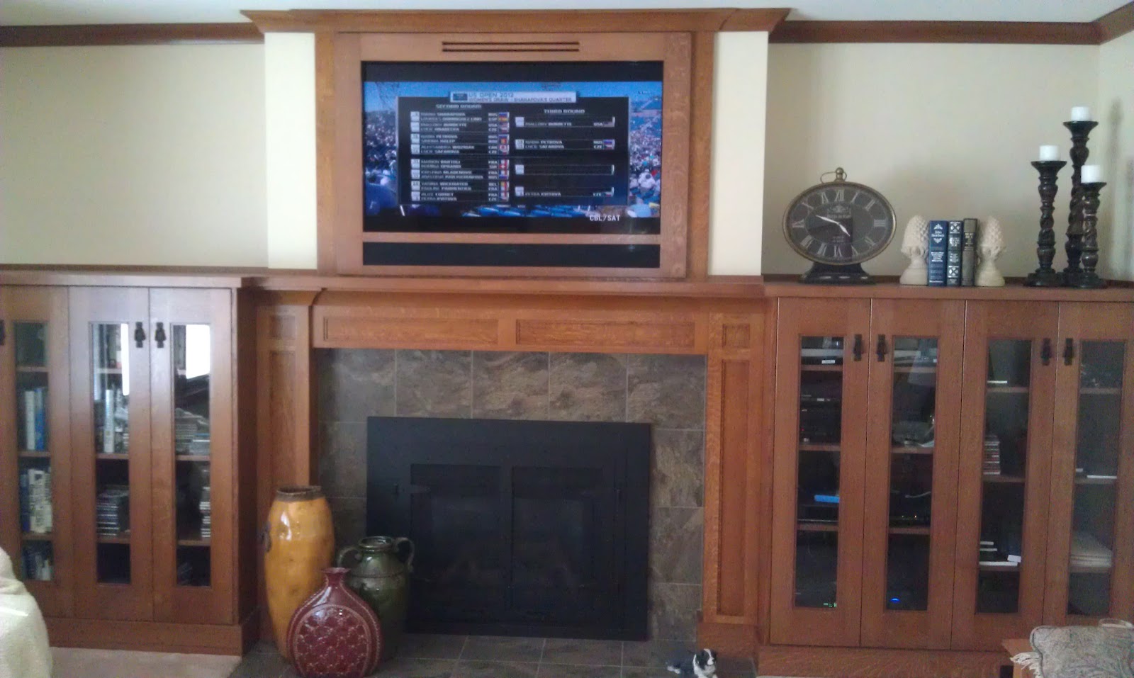 Stone Ridge Cabinets: Craftsman Oak Fireplace Mantel and ...