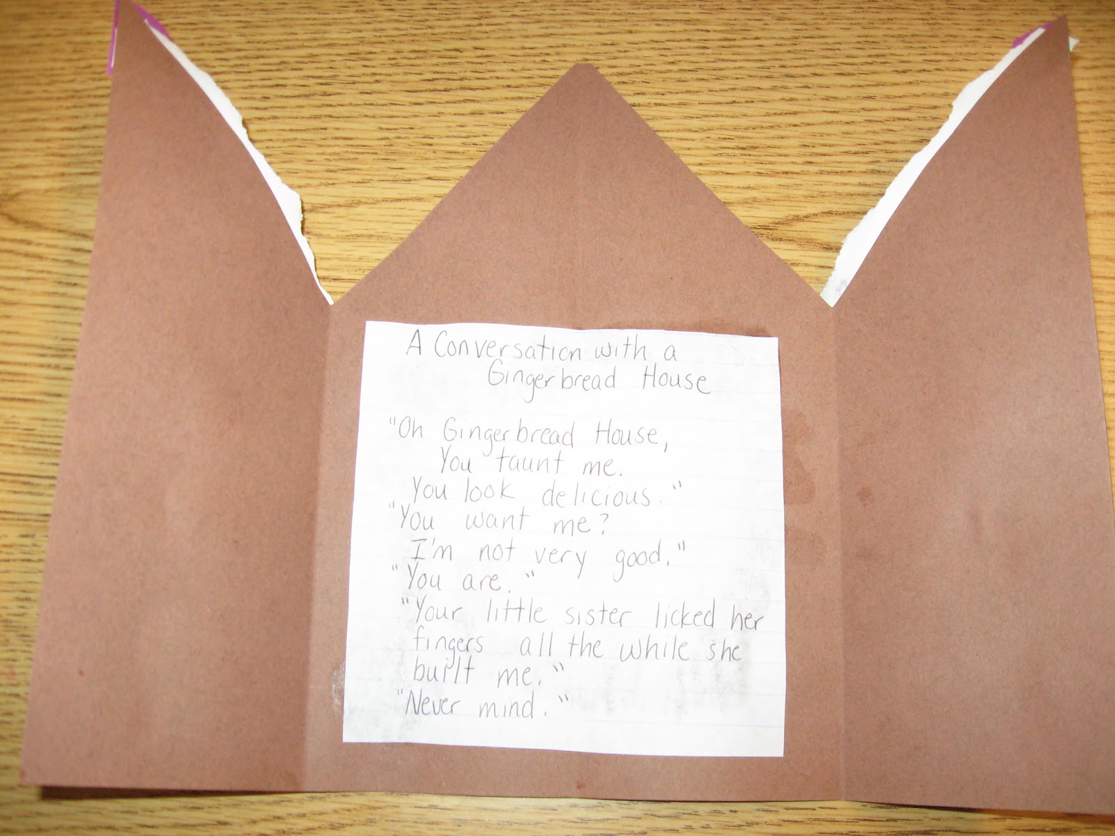 Writing paper gingerbread house