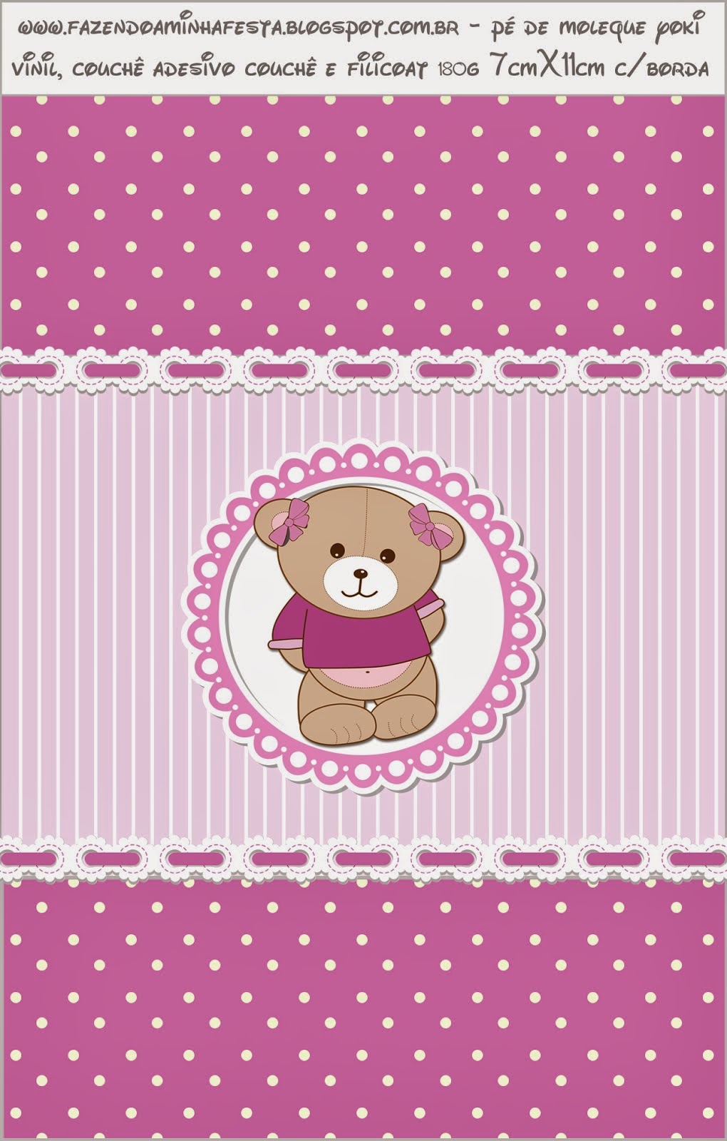 Cute Girl Bear in Lilac: Free Printable Candy Bar Labels. Cute Girl Bear in Lilac Free Printable Candy Bar Labels.