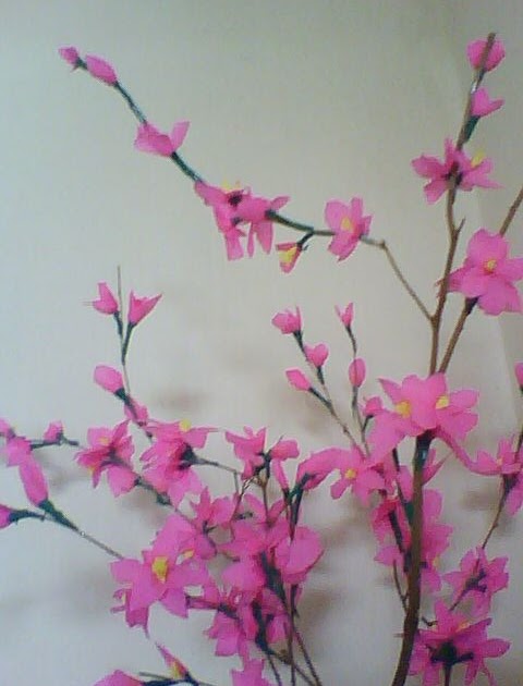 YUME ALMO Membuat Bunga Sakura dari  kertas  krep creepe 