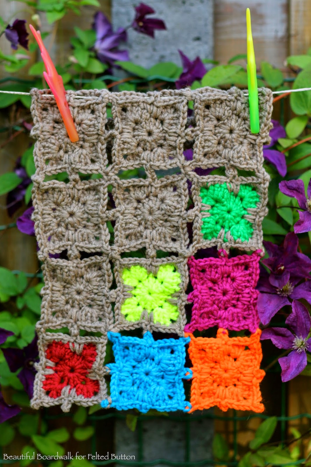 Rainbow Sprinkles Blanket--worked by Sandra Veneman of Beautiful Boardwalk (pattern by Susan Carlson of Felted Button)