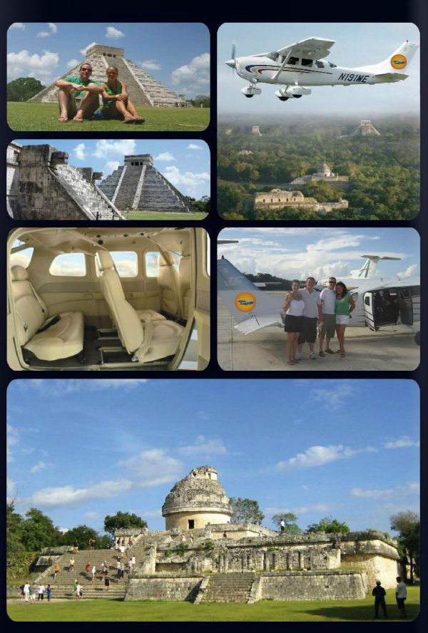 fly of 45 min from Cancun or Playa del Carmen to Chichen Itza