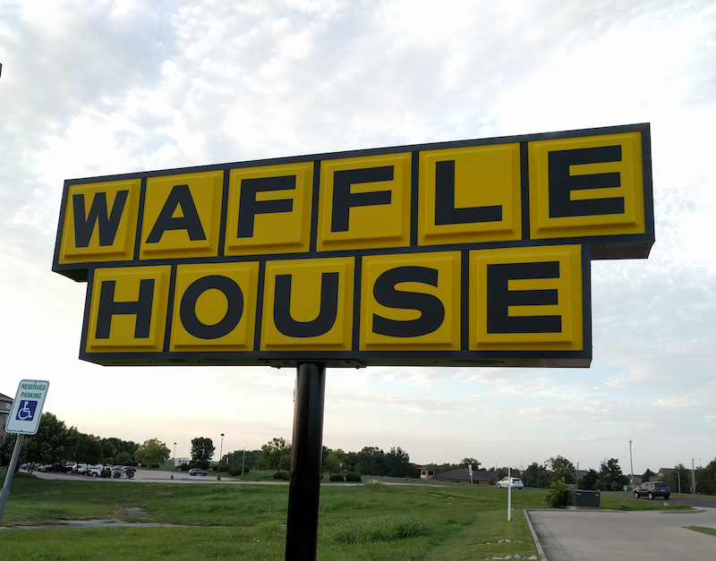 Pecan Waffle at the Waffle House in Columbia, Missouri