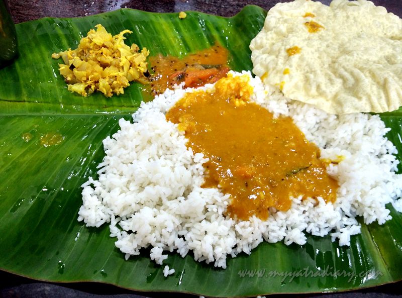 Lunch meal in Hotel Guru in Rameshwaram, Tamil Nadu