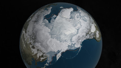 Nou mínim històric de l'extensió hivernal del gel àrtic