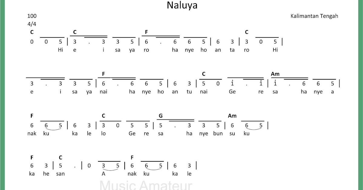 Not Angka Naluya SEPUTAR MUSIK