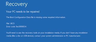 Sửa lỗi Boot Configuration Data file is missing trong Windows 10