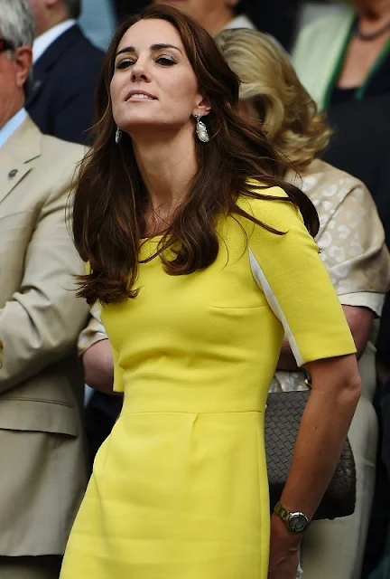 Catherine, Duchess of Cambridge and Sophie, Countess of Wessex attend day ten of the Wimbledon Tennis Championships at Wimbledon