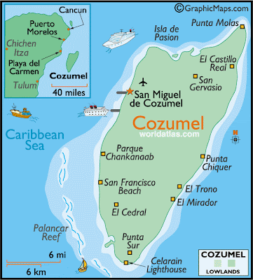 Map of Cozumel City Area