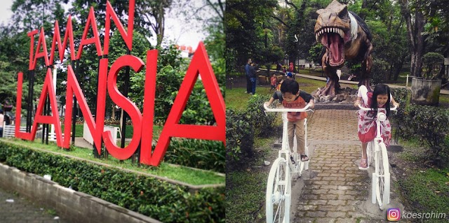 Patung Replika Dinosaurus Kini Menghuni Taman Lansia