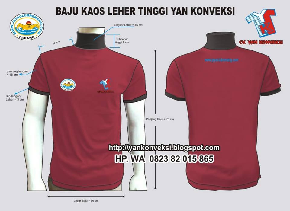 BAJU KAOS LEHER TINGGI PRODUK YAN KONVEKSI