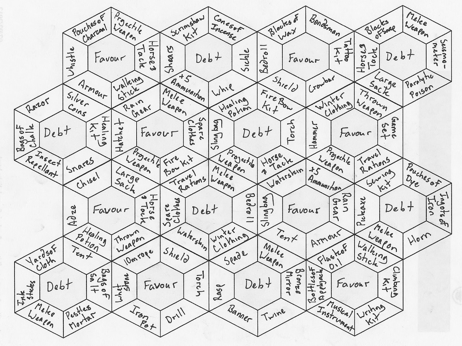 The Retired Adventurer Nomad Gear Dice Map