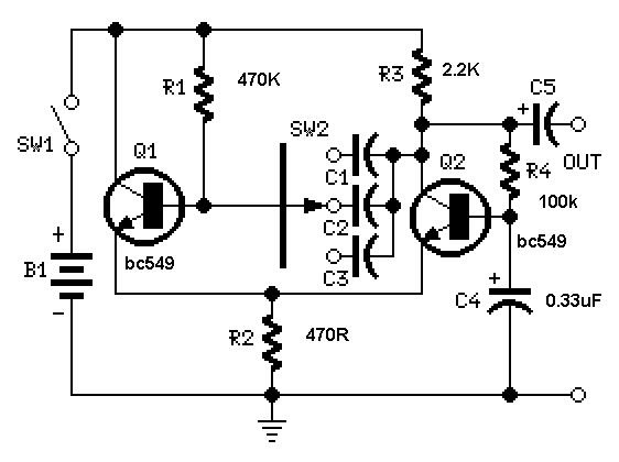 Simple Square wave Generator using transistors ~ Easy Electronics