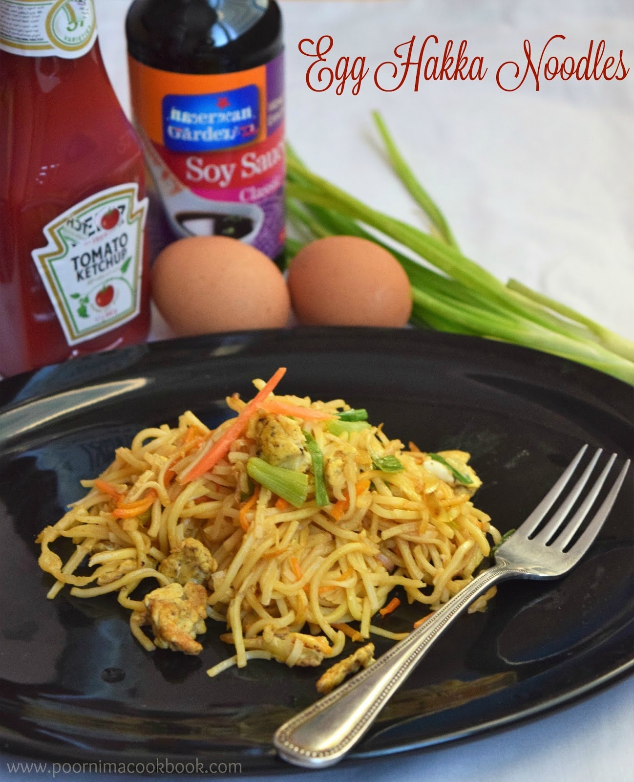 Poornima's Cook Book Egg Hakka Noodles / Egg Noodles (Indo Chinese Style)