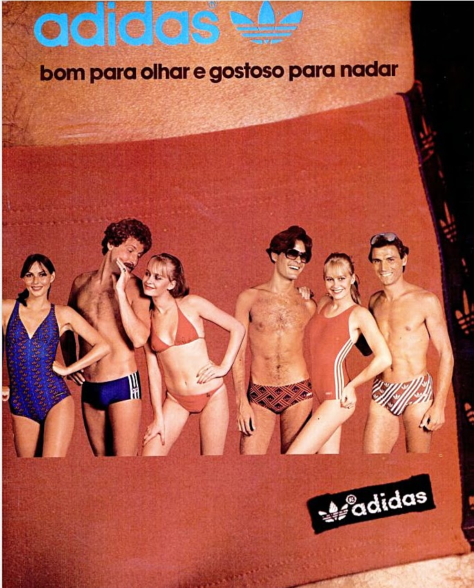 Campanha da Adidas no final dos anos 70 para promover sua moda praia