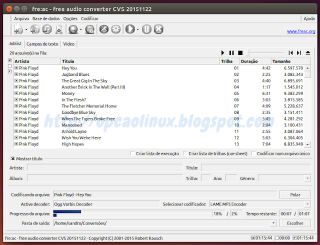 Screenshot 1 - fre:ac no Ubuntu 14.04.4