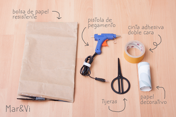 macetero de papel, materiales