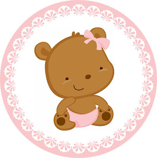 Teddy Bear in Polka Dots: Free Printable Mini Kit. Toppers or Teddy Bear in Polka Dots Free Printable Labels.