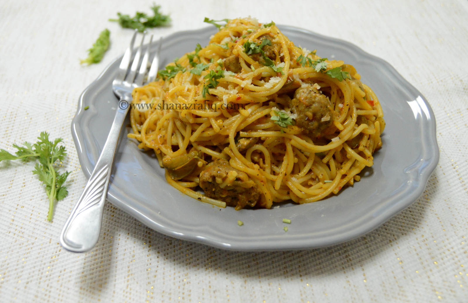 Love To Cook Meatball & Mushroom Spaghetti in Cream Sauce Day 6