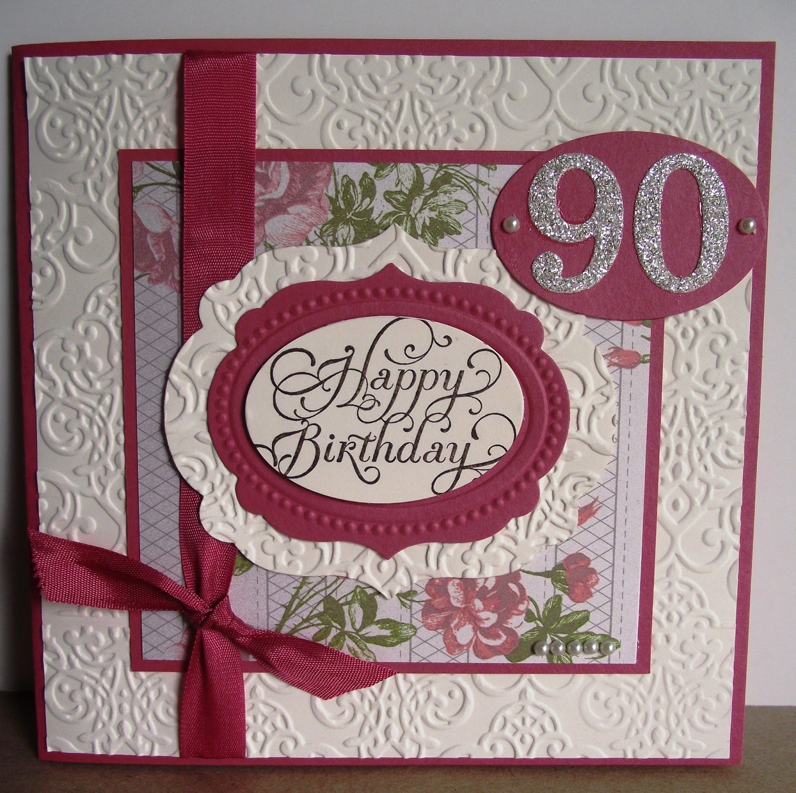 Felicity's Craft Corner Happy 90th Birthday Card