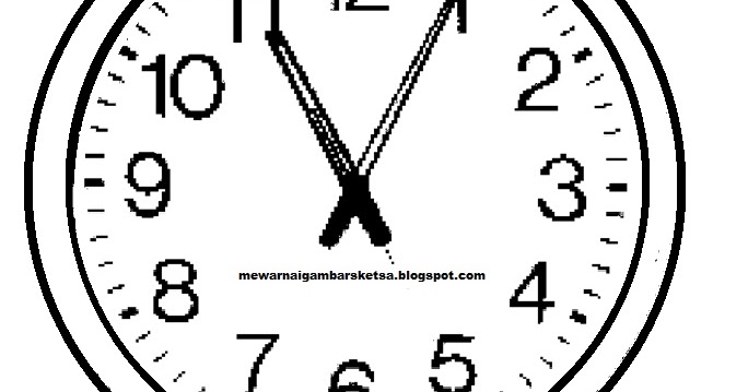 Mewarnai Gambar: Mewarnai Gambar Sketsa Jam Dinding 1
