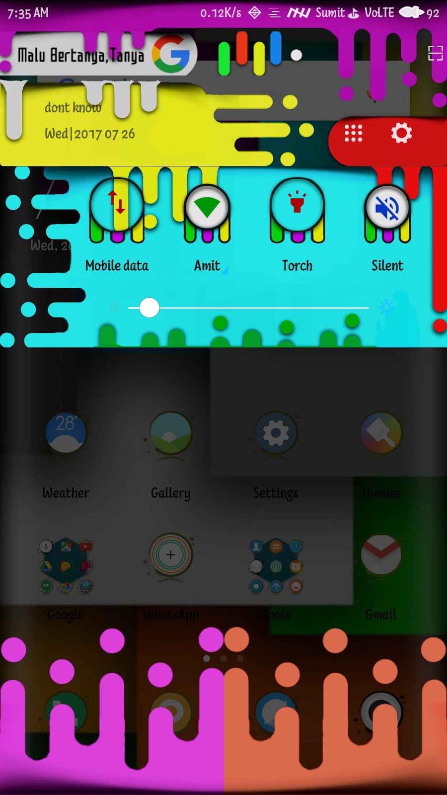 Mega Milk.mtz colourful statusbar theme for MIUI 8 & 9 MIUIThemes