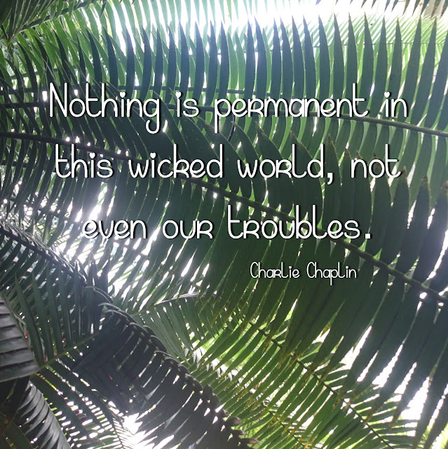 Nothing is permanent in this wicked world, not even our troubles. - Charlie Chaplin