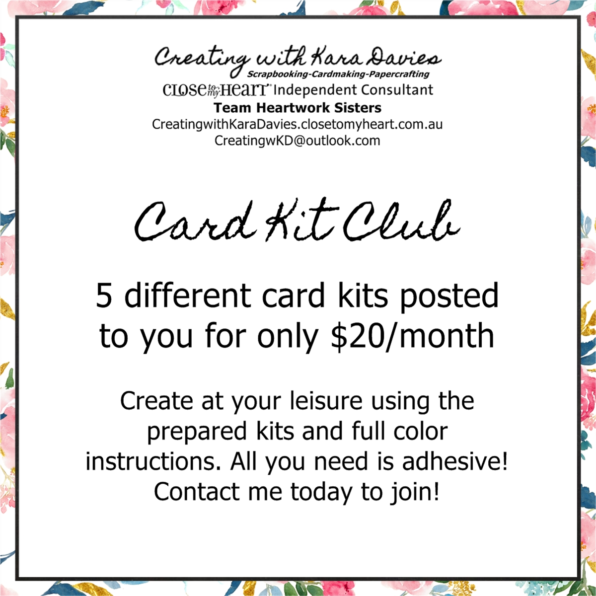 Creating with Kara Davies Card Kit Club