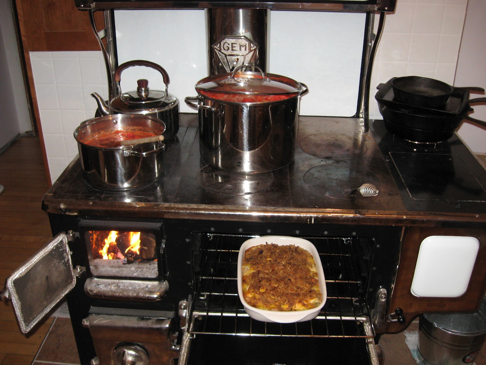 Wood Cookstove Cooking Homemade "Heinz" Ketchup