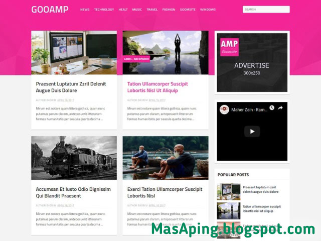 Template blogger SEO Friendly terbaik 2018 Goo AMP Gratis Template blogger SEO Ready terbaik 2018 Goo AMP Gratis