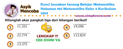Kunci Jawaban Senang Belajar Matematika Halaman 165 Matematika Kelas 5 Kurikulum 2013 www.simplenews.me