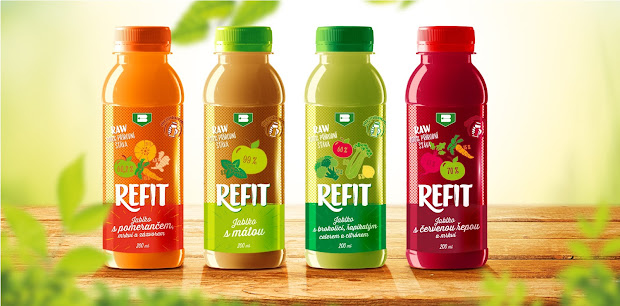 refit - 100 raw juice packaging