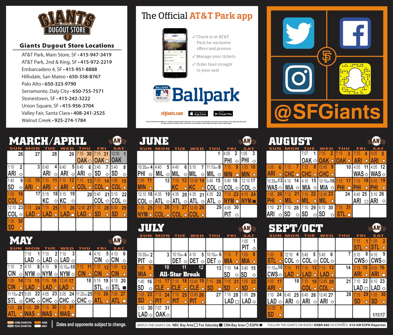 Giants Schedule
