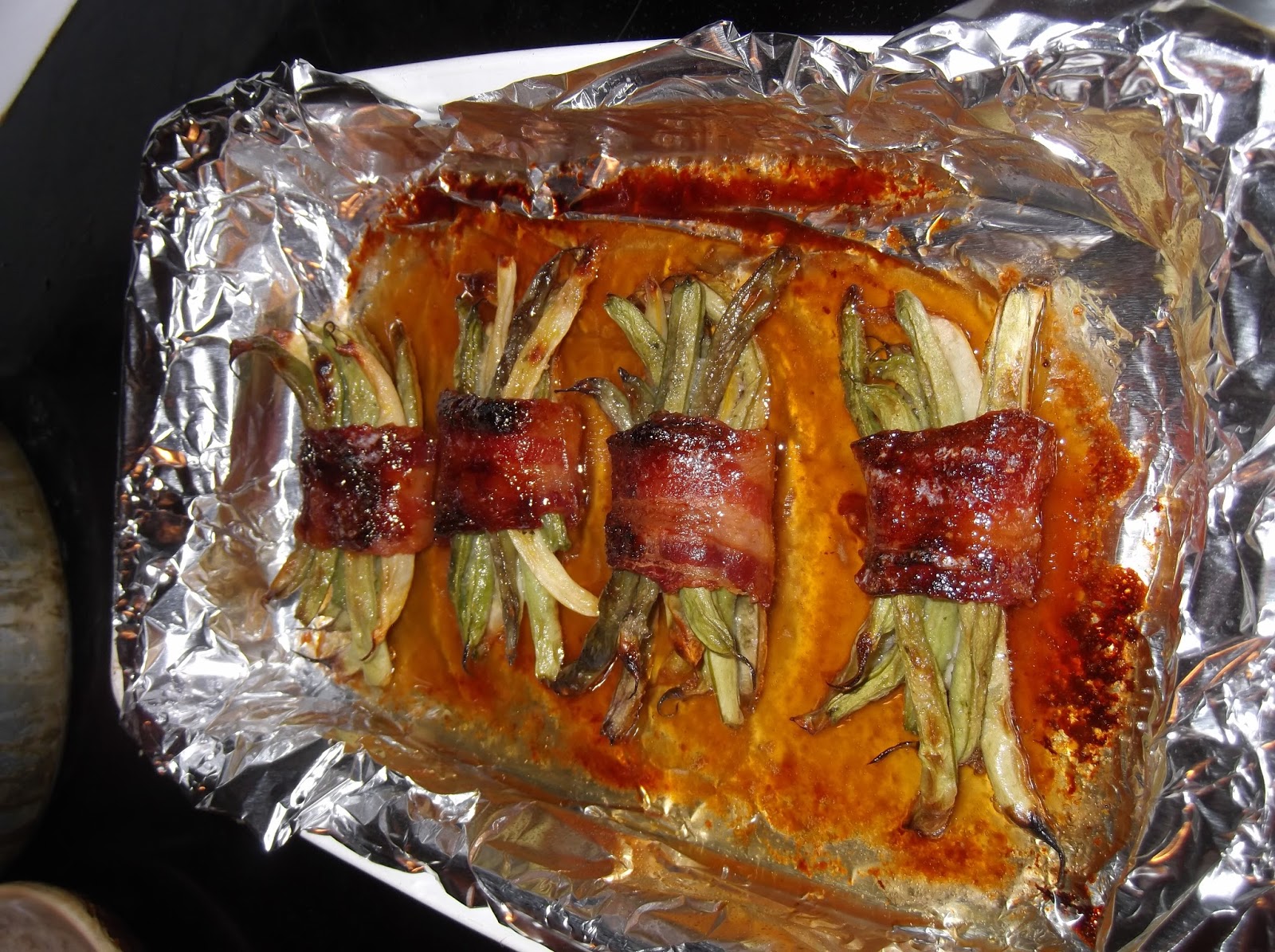 Happenings with Dom and Nan Bacon Wrapped Green Beans with a Brown