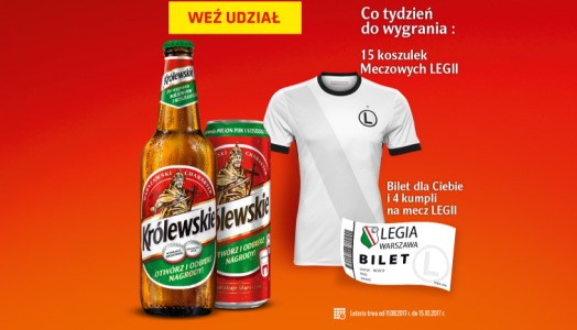 Wygraj koszulkę zespołu piłkarskiego Legia Warszawa - 135 szt. czeka Konkurs