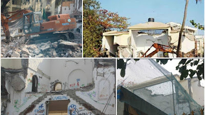 राजेश खन्ना का बंगला राजेश खन्ना के बंगले को तोड़ती जेसीबी मशीन