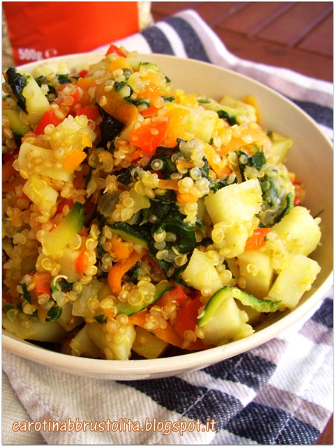 quinoa saltata con verdure e patata dolce