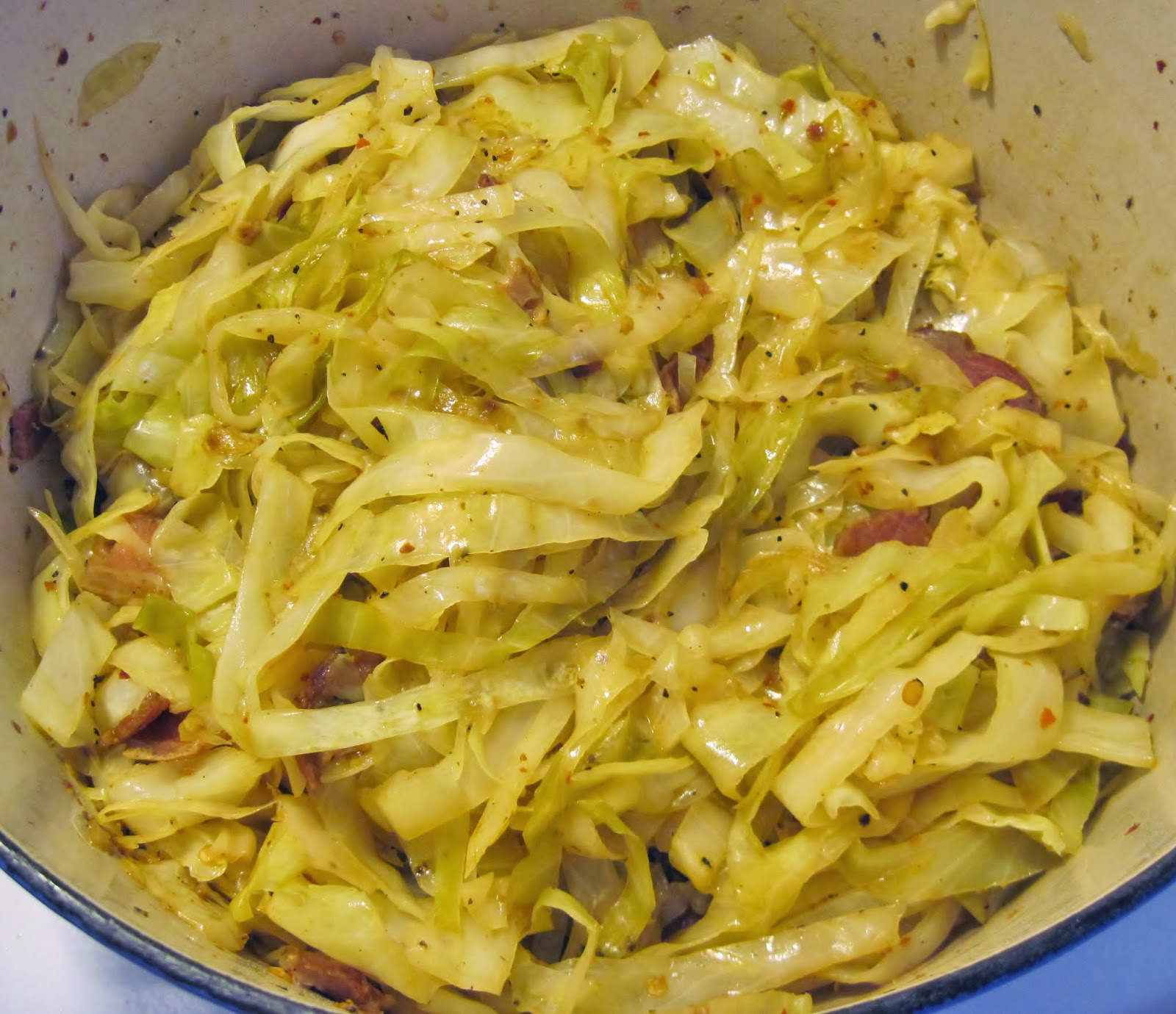 cabbage with NC BBQ sauce & bacon