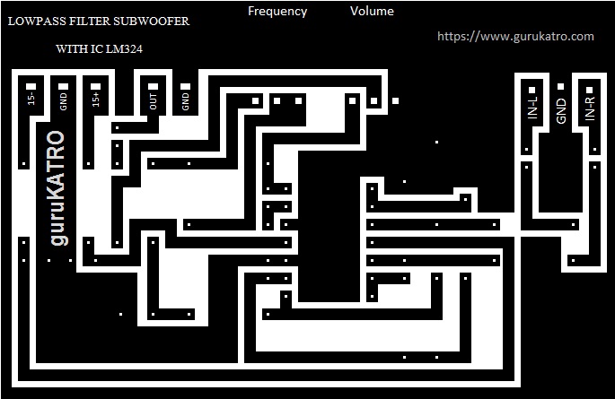 LowPass Filter Subwoofer with IC LM324 | guruKATRO