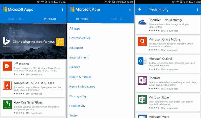 Microsoft Apps per Android