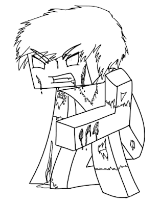 Desenho de Minecraft Steve para colorir