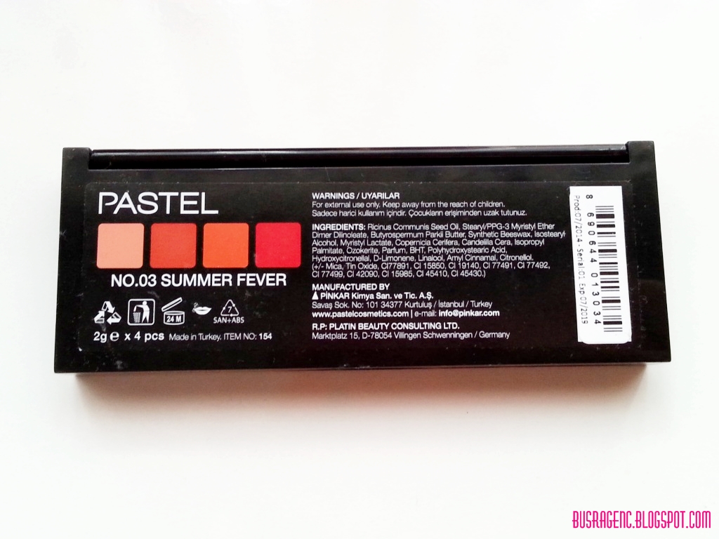 Pastel Pro Fashion 4'lü Ruj Paleti No3