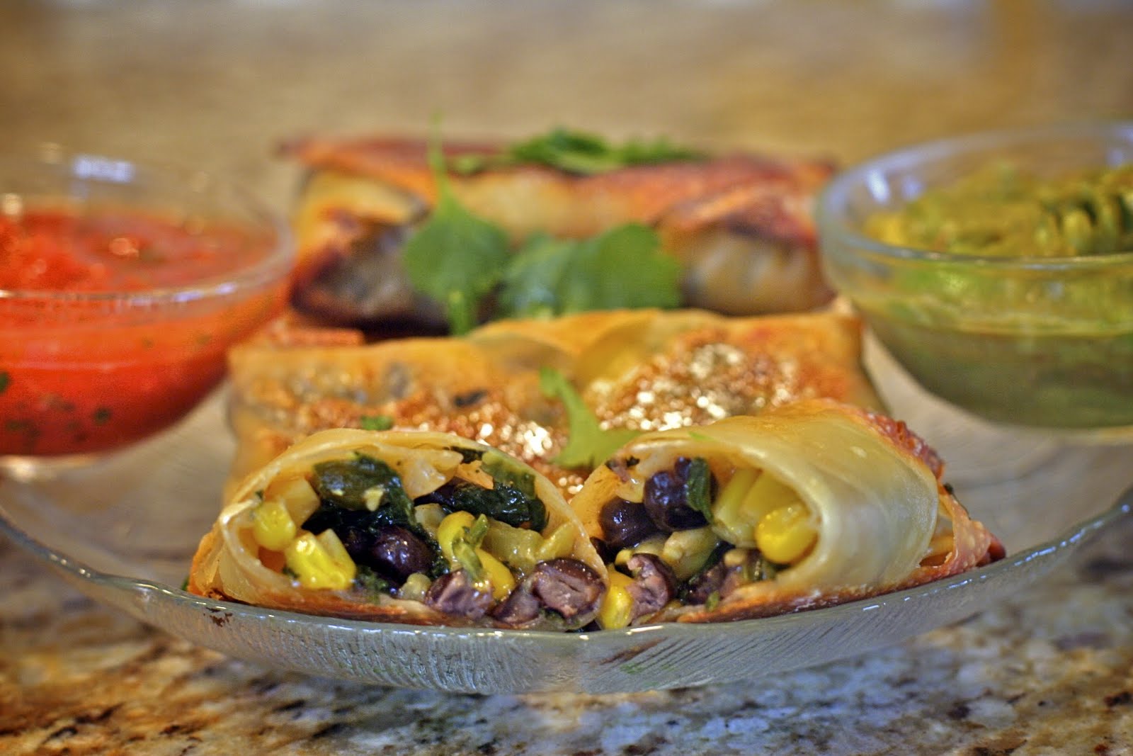 Suppers at Sunset Southwestern Black Bean Egg Rolls