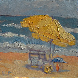 beach umbrella painting paintings scenes impressionism daily prima alla oil heidi malott coastal canvas contemporary children artist ocean