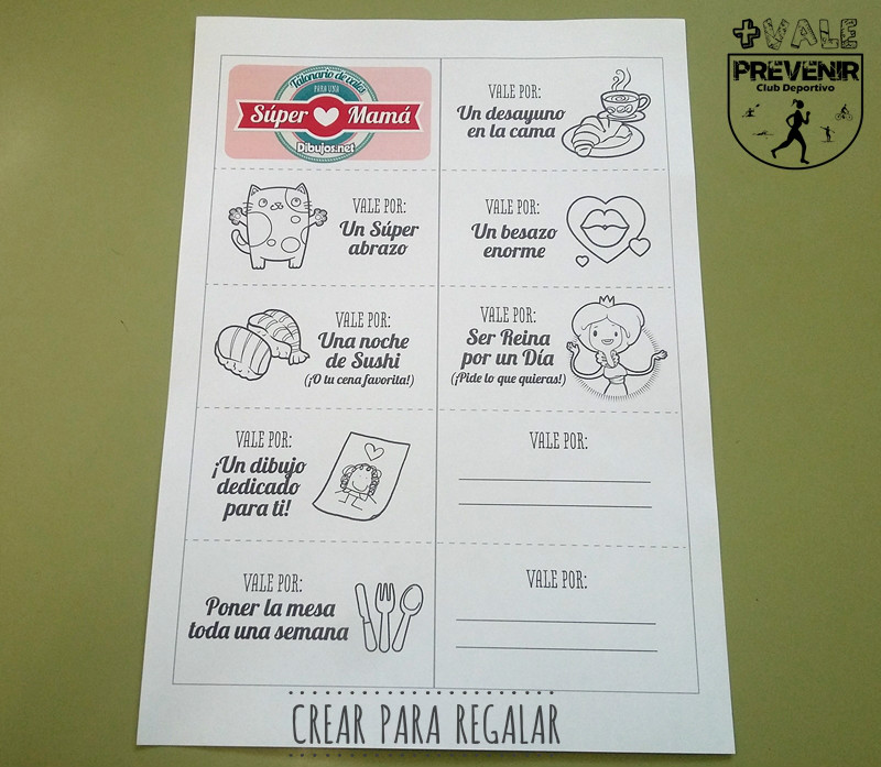 talonario vales para mama