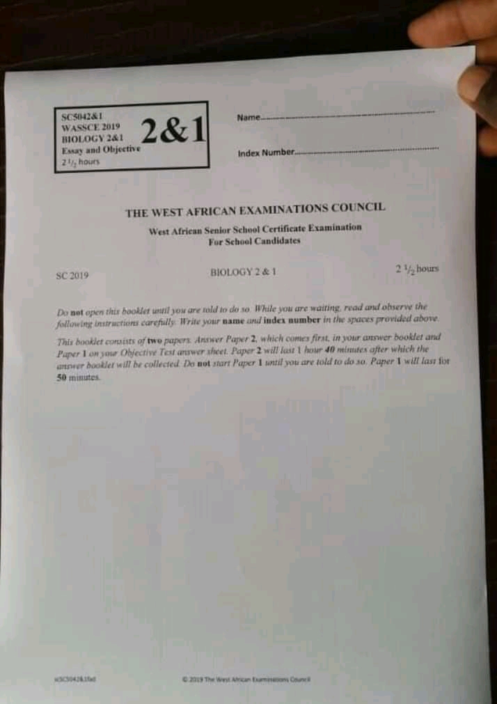 Waec 2020 biology theory questions and answers picture