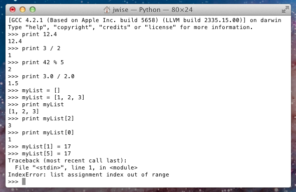 Getting Started with Python: Lesson 4 - Floats and Lists
