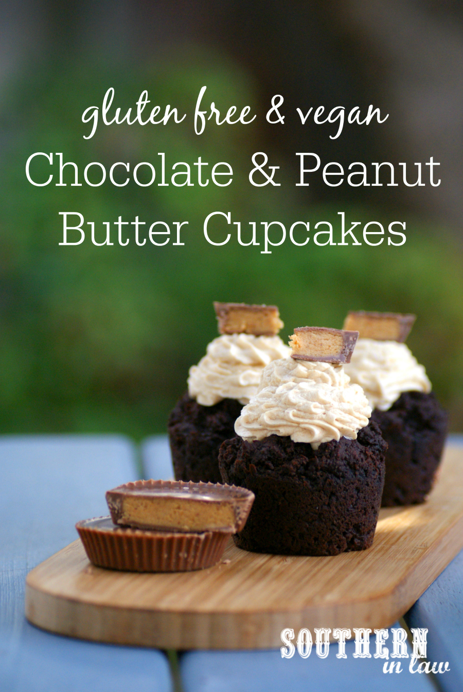 Southern In Law Recipe Chocolate and Peanut Butter Cupcakes (Vegan
